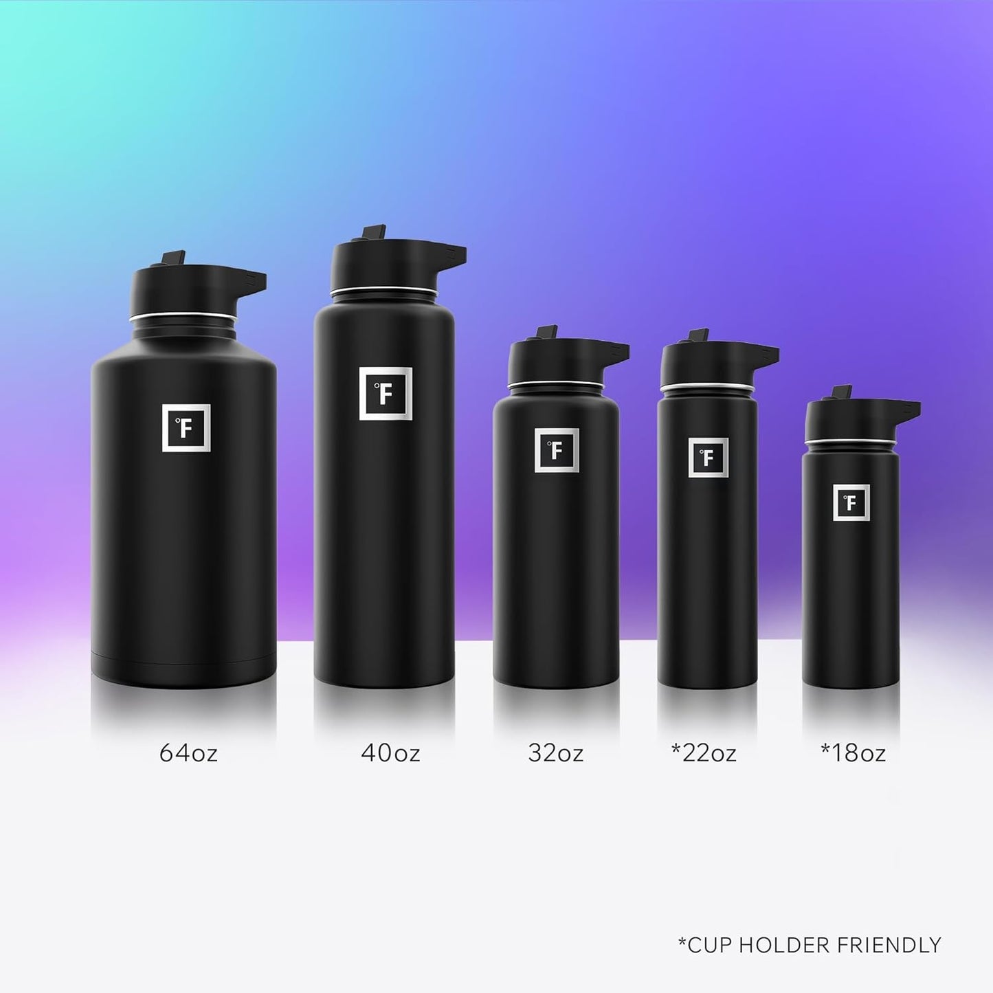 Stay Hydrated on Your Adventures: 32 Oz Wide Mouth Insulated Stainless Steel Flask with Straw in Midnight Black