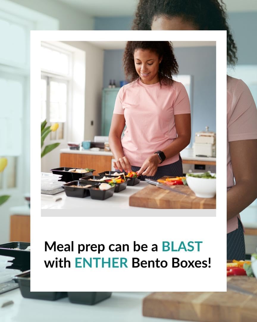 Versatile Meal Prep Containers - 12 Pack Bento Box with 3 Compartments, Airtight Lids, BPA Free, Microwave & Dishwasher Safe for Easy Meal Organization