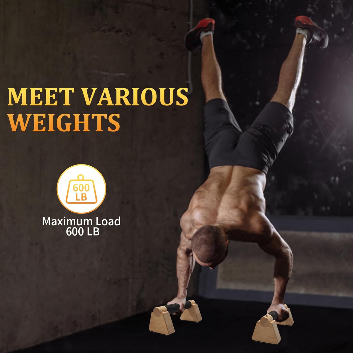 Elevate Your Workout with Premium Wooden Parallettes Bars - The Ultimate Push Up and Handstand Training Equipment for Strength and Stability