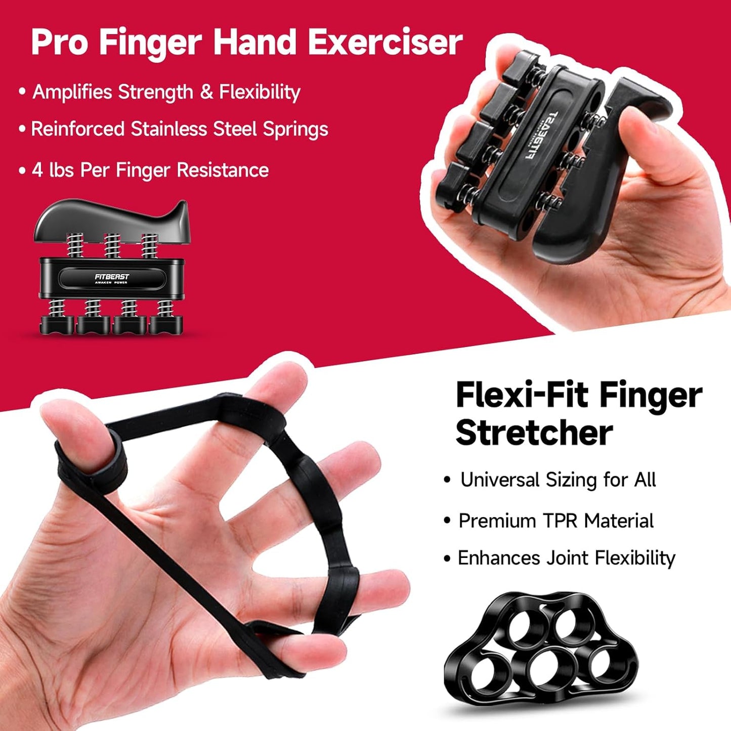 Maximize Your Grip Strength with the FitBeast Adjustable Hand Grip Strengthener Kit - 5 Pack for Ultimate Performance