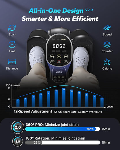 Effortless Fitness with the Under Desk Elliptical Machine - Perfect Leg Exerciser for Seniors with Remote Control & 12 Adjustable Speeds for Quiet Workouts at Home or Office