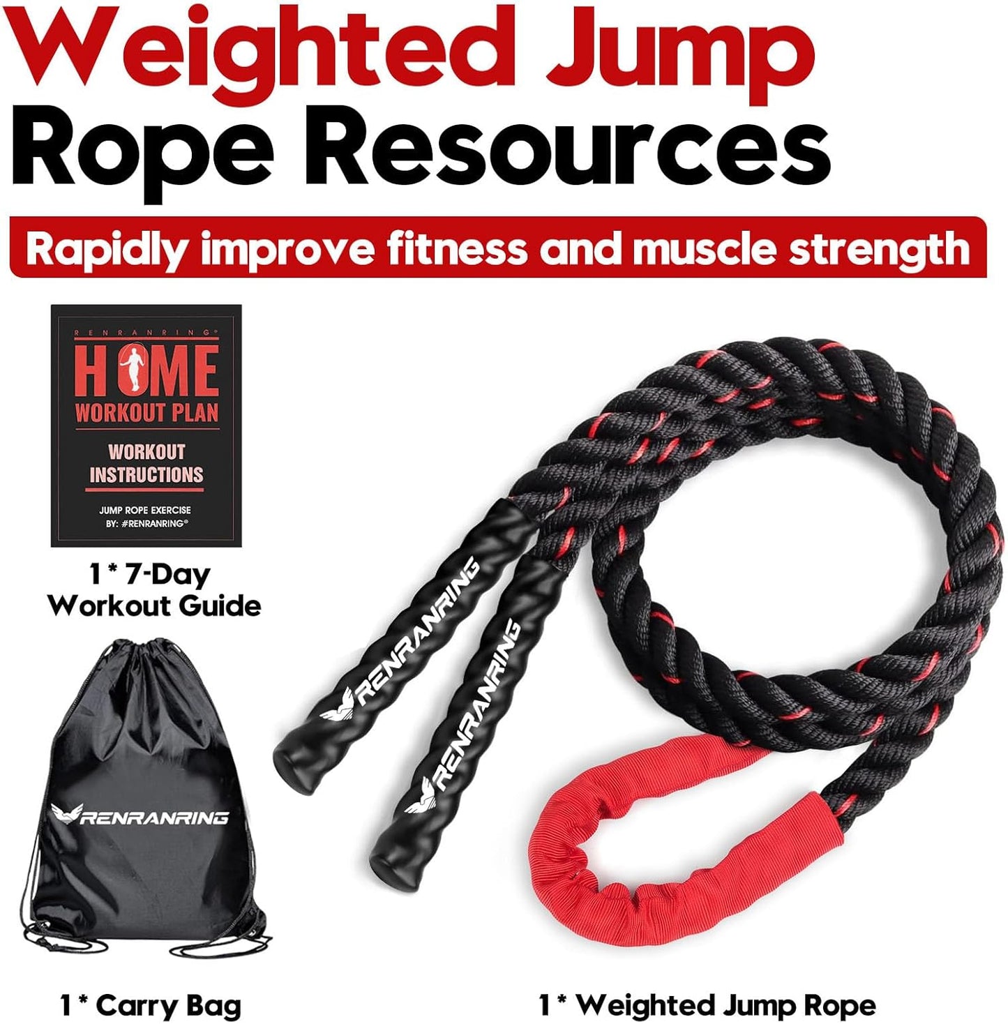 Elevate Your Fitness Game with Our 3lb Weighted Jump Rope - Perfect for Men and Women! Maximize Your Workouts and Build Strength with This Premium Heavy Skipping Rope for Home Gym and Outdoor Exercise.