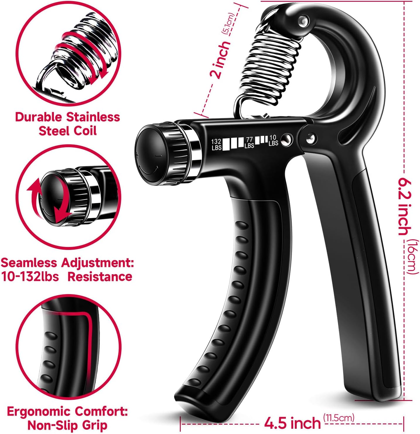 Maximize Your Grip Strength with the FitBeast Adjustable Hand Grip Strengthener Kit - 5 Pack for Ultimate Performance