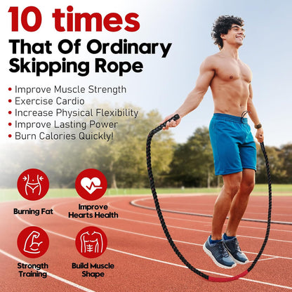 Elevate Your Fitness Game with Our 3lb Weighted Jump Rope - Perfect for Men and Women! Maximize Your Workouts and Build Strength with This Premium Heavy Skipping Rope for Home Gym and Outdoor Exercise.