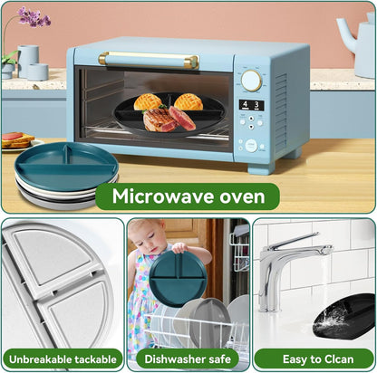 Transform Your Eating Habits with Our 9 Inch Portion Control Plate Set - 5 Stylish Divided Plates for Healthy Weight Management