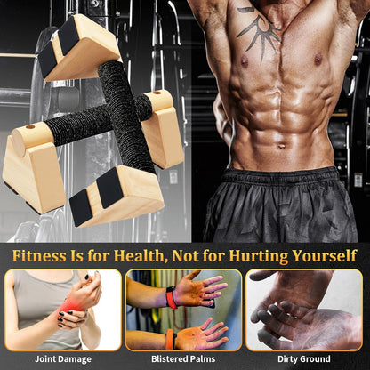 Elevate Your Workout with Premium Wooden Parallettes Bars - The Ultimate Push Up and Handstand Training Equipment for Strength and Stability