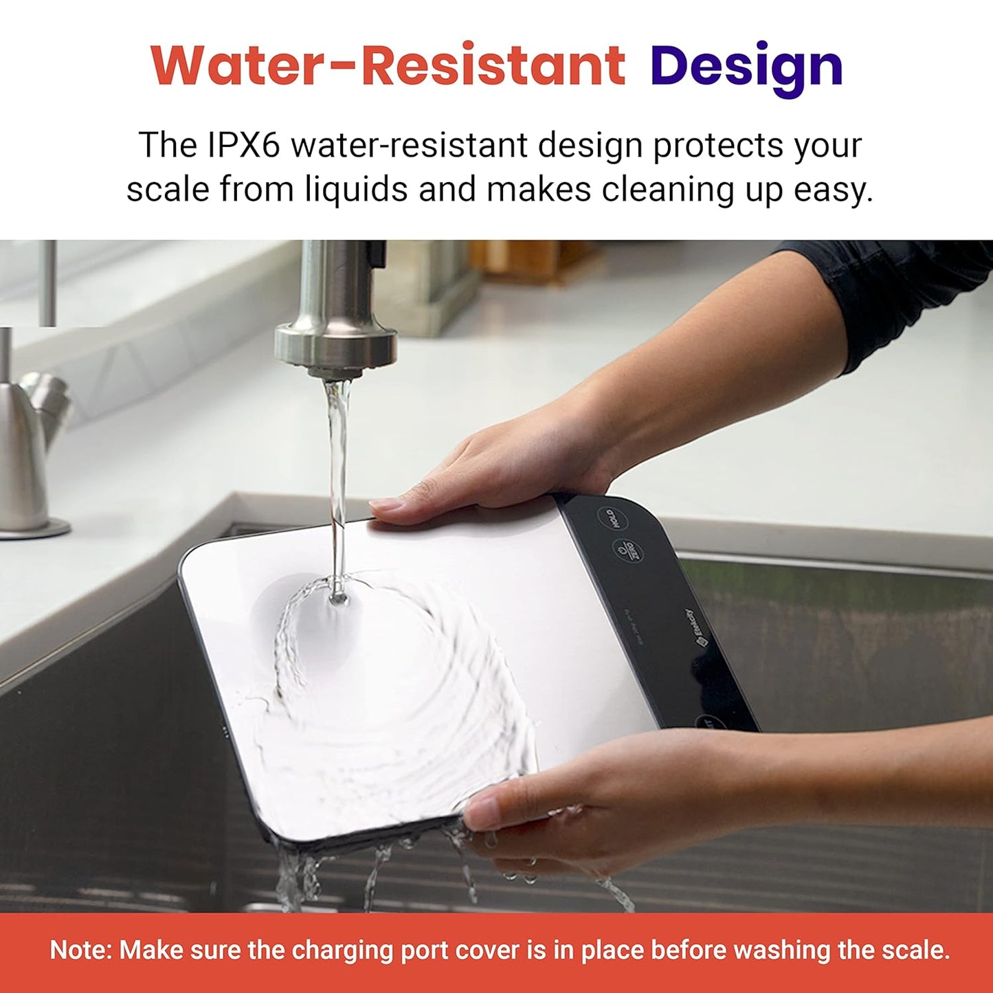 Precision Digital Kitchen Scale - 22Lb Capacity, Waterproof, USB Rechargeable, Perfect for Weight Loss, Baking & Cooking, 5 Units, 304 Stainless Steel