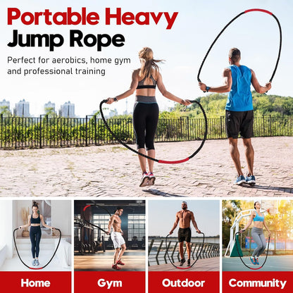 Elevate Your Fitness Game with Our 3lb Weighted Jump Rope - Perfect for Men and Women! Maximize Your Workouts and Build Strength with This Premium Heavy Skipping Rope for Home Gym and Outdoor Exercise.
