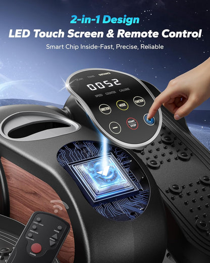 Effortless Fitness with the Under Desk Elliptical Machine - Perfect Leg Exerciser for Seniors with Remote Control & 12 Adjustable Speeds for Quiet Workouts at Home or Office