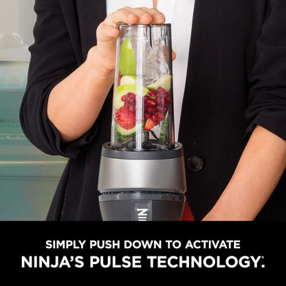 Ninja Fit Compact Personal Blender - Perfect for Smoothies, Shakes, and Frozen Drinks with 700-Watt Power and 2 Portable 16-Oz. Cups in Sleek Black