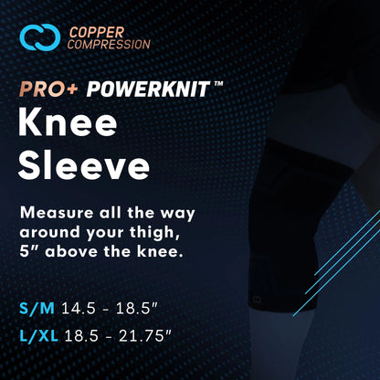Elevate Your Performance with the PRO+ PowerKnit Compression Knee Sleeve L/XL - Unisex, Black, Ideal for Stability, Pain Relief, and Recovery