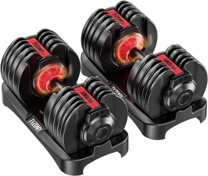 Versatile Adjustable Dumbbells Set - 52.5 lbs Pair (105 lbs Total) for Home Strength Training - Ideal Free Weights for Men & Women